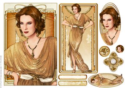 Art Deco Lady Elise Gold Topper