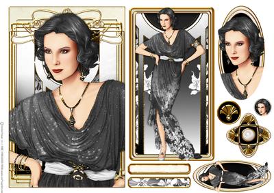 Art Deco Lady Elise Black Topper