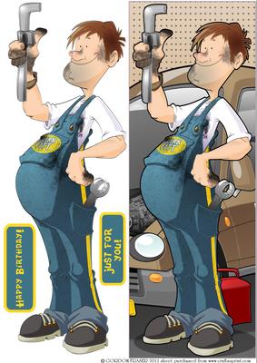 Mechanic Dude Large Vertical Dl