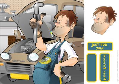Mechanic Dude 8x8 Quick Card