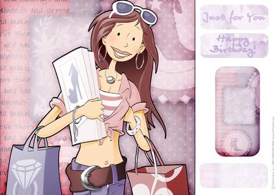 Shopaholic (pink) 8x8 Quick Card