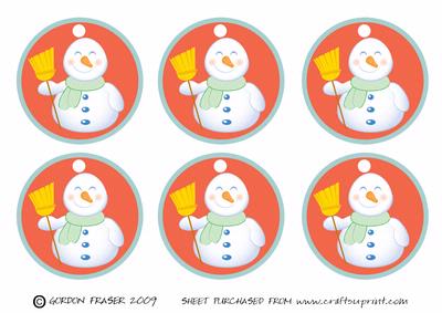 Round Frosty the Snowman.