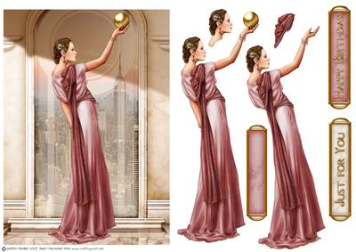 Art Deco Lady Pandore Pink