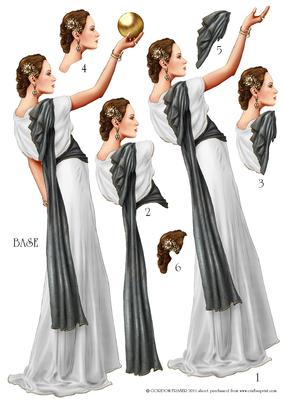 Art Deco Lady Pandore White Decoupage Sheet