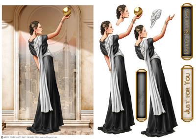 Art Deco Lady Pandore Black