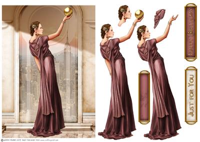 Art Deco Lady Pandore Deep Pink