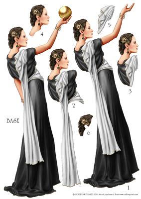 Art Deco Lady Pandore Black Decoupage Sheet