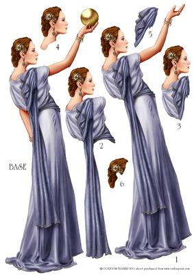 Art Deco Lady Pandore Lilac Decoupage Sheet