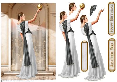 Art Deco Lady Pandore White