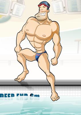 Swimmer Dude A4