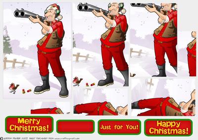 Christmas Clay Pigeon Shooting Dude Pyramid