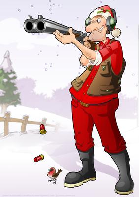 Christmas Clay Pigeon Shooting Dude A4