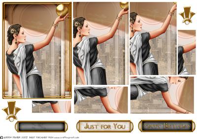 Art Deco Lady Pandore Black Pyramid
