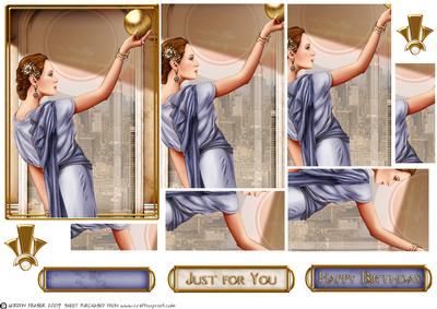 Art Deco Lady Pandore Lilac Pyramid