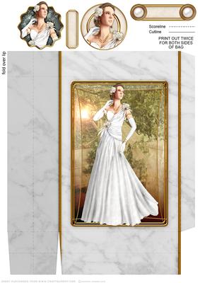 Art Deco Lady Rose White Mini Bags