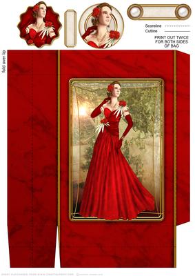 Art Deco Lady Rose Red Mini Bags