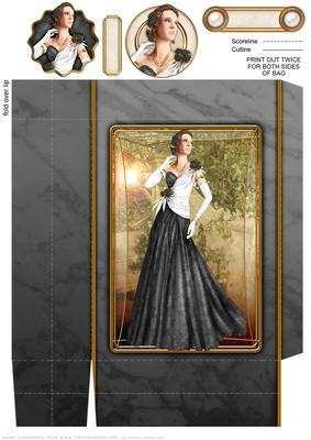 Art Deco Lady Rose Black Mini Bags