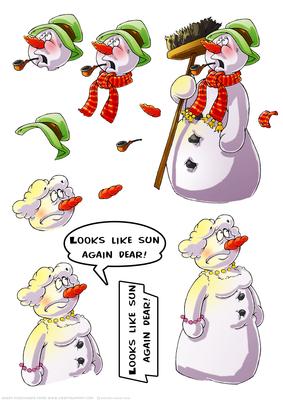 Sunny Snowmen Decoupage Sheet