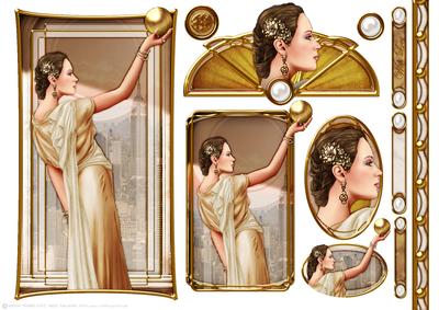 Art Deco Lady Pandore Gold Topper