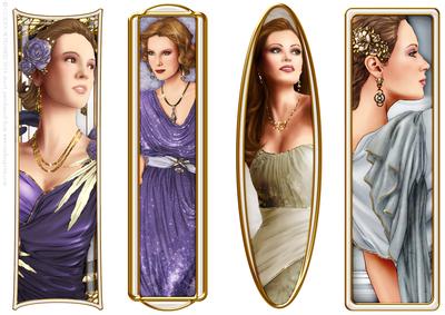 Art Deco Ladies Toppers/bookmarks Mix