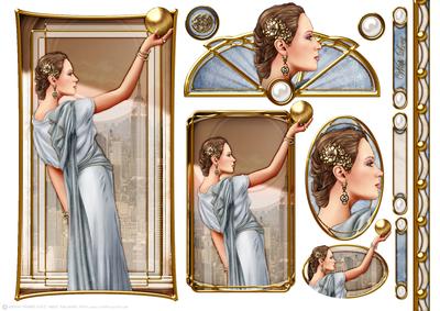 Art Deco Lady Pandore Light Blue Topper