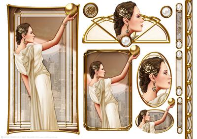 Art Deco Lady Pandore Cream Topper