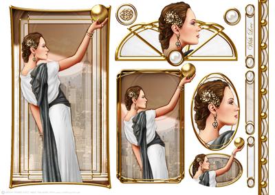 Art Deco Lady Pandore White Topper