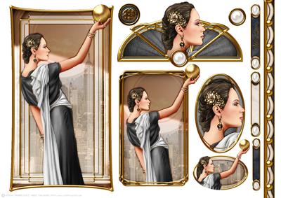 Art Deco Lady Pandore Black Topper