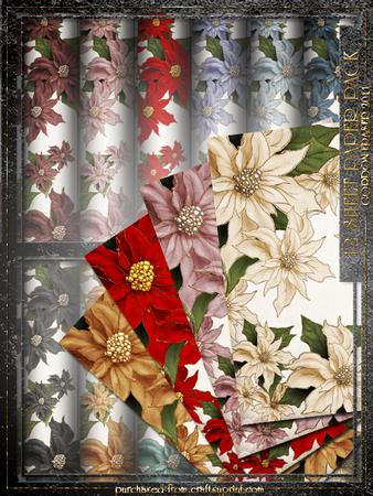 12 Sheet Poinsettia Paper Kit