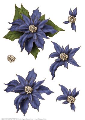 Poinsettia Decoupage Sheet Purple