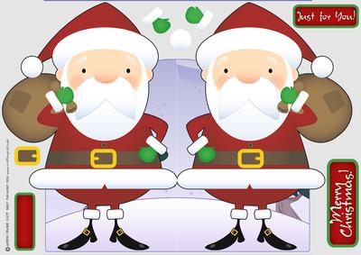 Cute Santa Shaped Card