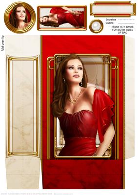 Art Deco Lady Pearl Red Mini Bags