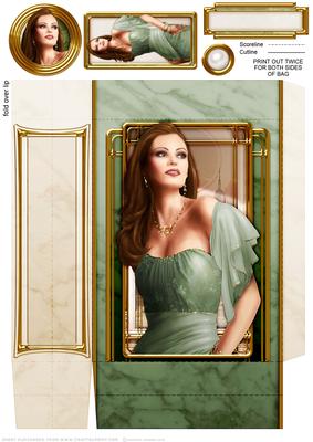Art Deco Lady Pearl Green Mini Bags