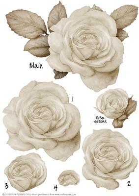 Vintage Rose Decoupage Sheet