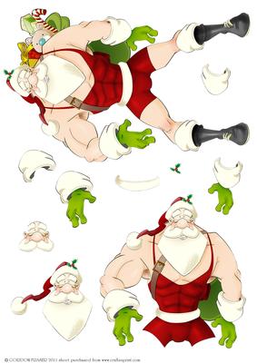 Wrestler Santa Dude Decoupage Sheet