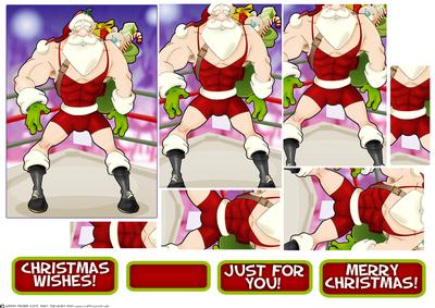 Wrestler Santa Dude Pyramid