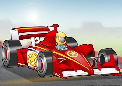 Formula 1 Racing Car Dude A4