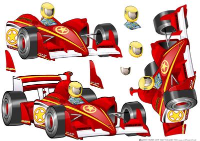 Formula 1 Racing Car Dude Decoupage Sheet