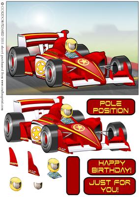 Formula 1 Racing Car Dude