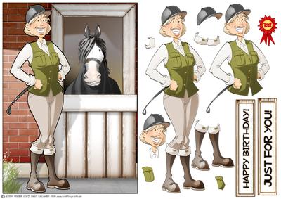 Horse Rider Lady Blond