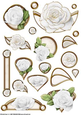 Rose Embellishment Sheet (white)