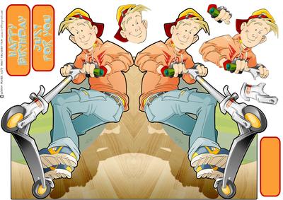 Scooter Dude Shaped Card