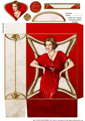 Art Deco Lady Elise Red Gift Mini Bag