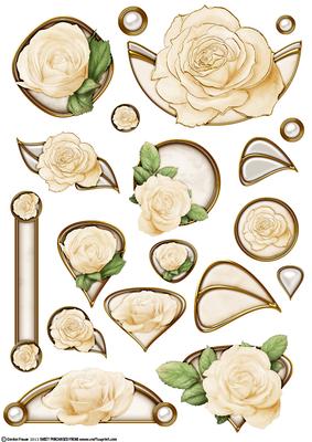 Rose Embellishment Sheet (cream)