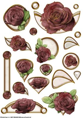 Rose Embellishment Sheet Dark Pink