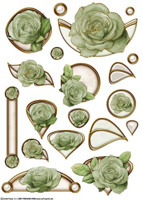 Rose Embellishment Sheet (green)