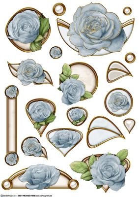 Rose Embellishment Sheet (light Blue)