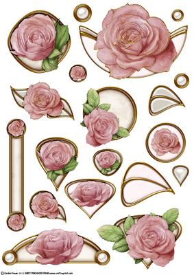 Rose Embellishment Sheet (true Pink)