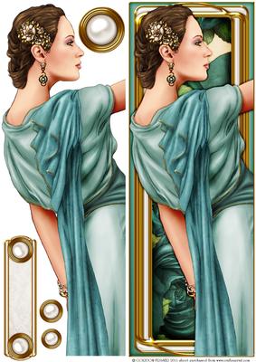 Art Deco Lady Pandore Dl (aqua)