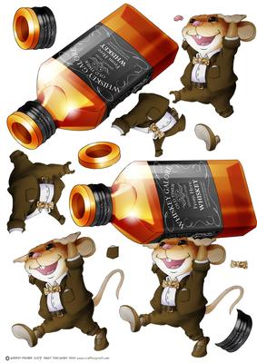 Whiskey Mouse! Decoupage Sheet